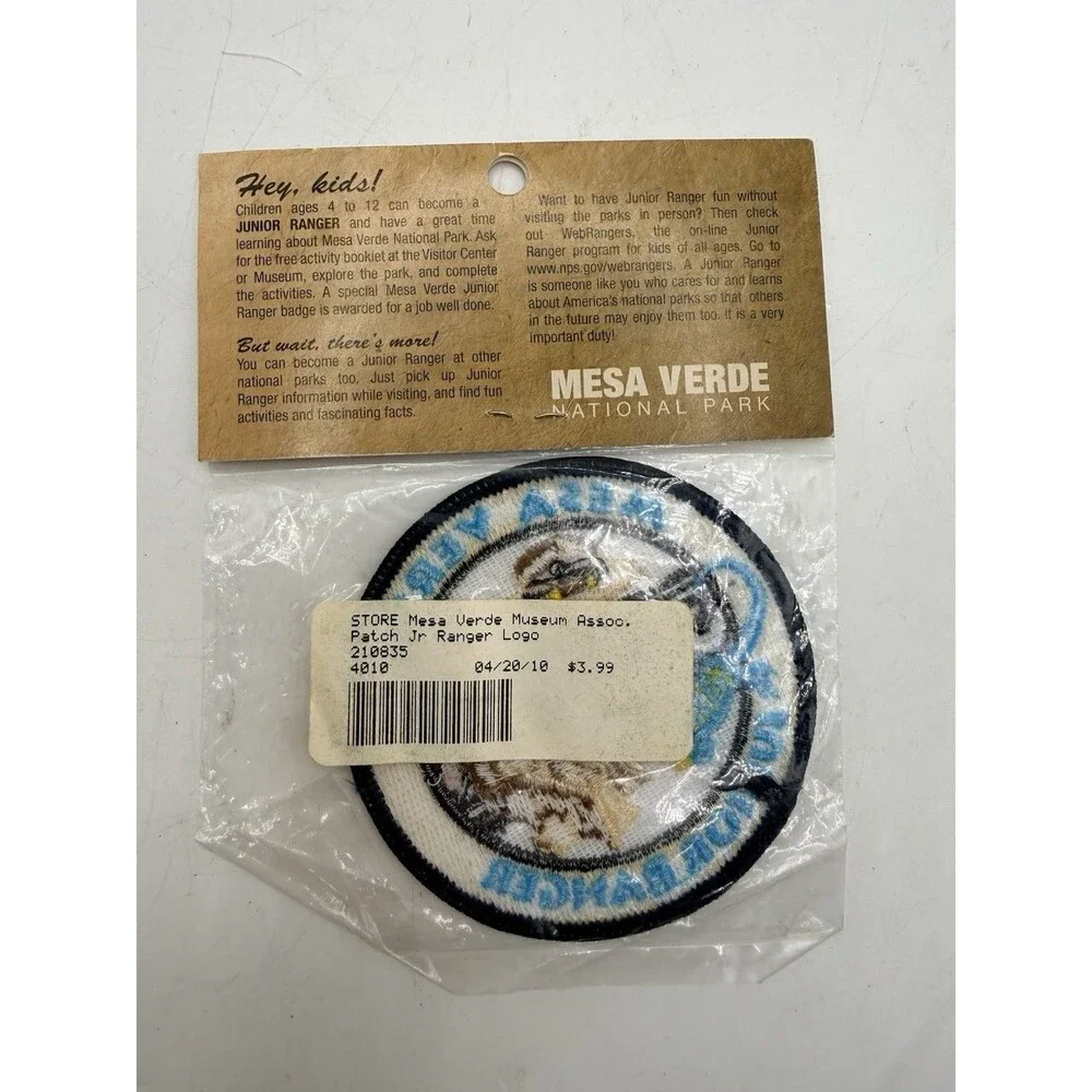 2010 National Park Service Junior Ranger Mesa Verde Colorado Badge Patch NOS